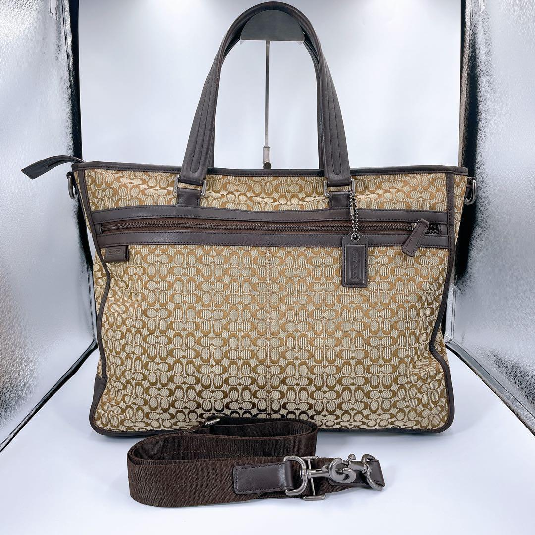 COACH コーチ 2way ビジネスバッグ ミニシグネチャー F70697