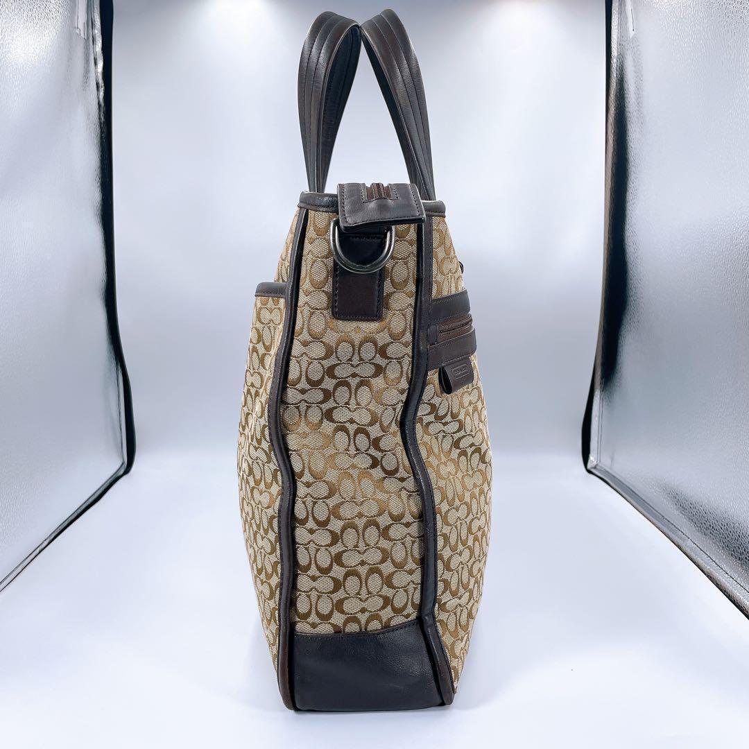 COACH コーチ 2way ビジネスバッグ ミニシグネチャー F70697