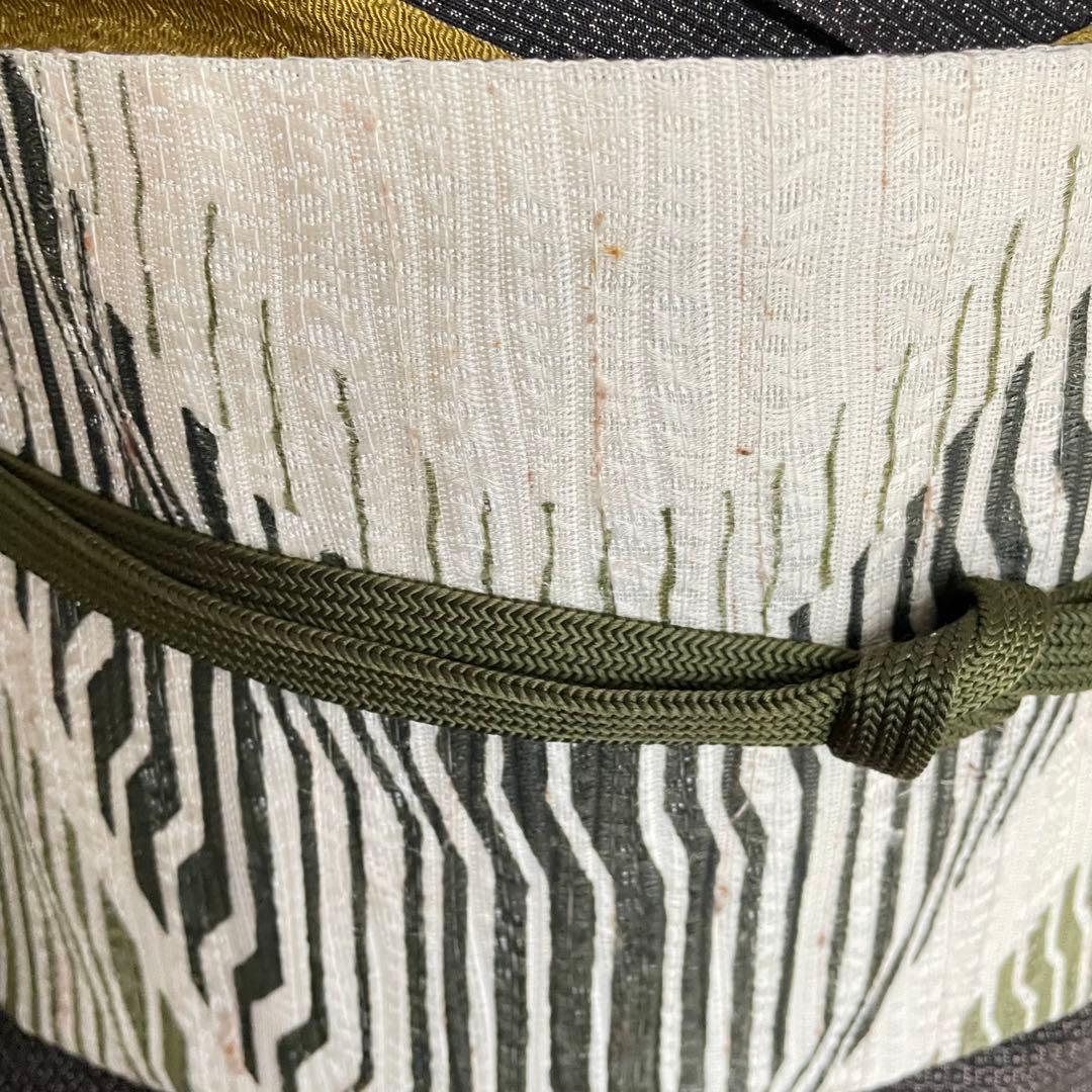 深茶 十日町紬 付下げ100亀甲 正絹着物