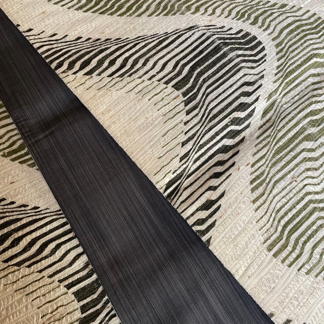 深茶 十日町紬 付下げ100亀甲 正絹着物