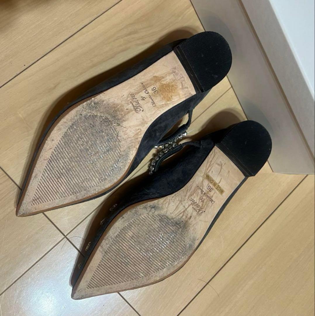 ツルバイマリコオイカワ ビジューフラットミュール