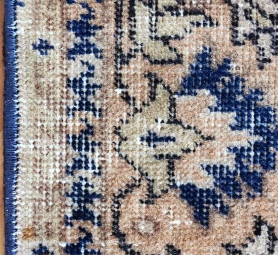 トルコ ヴィンテージラグ A30 レア ネイビー キャメル オレンジ ブルー