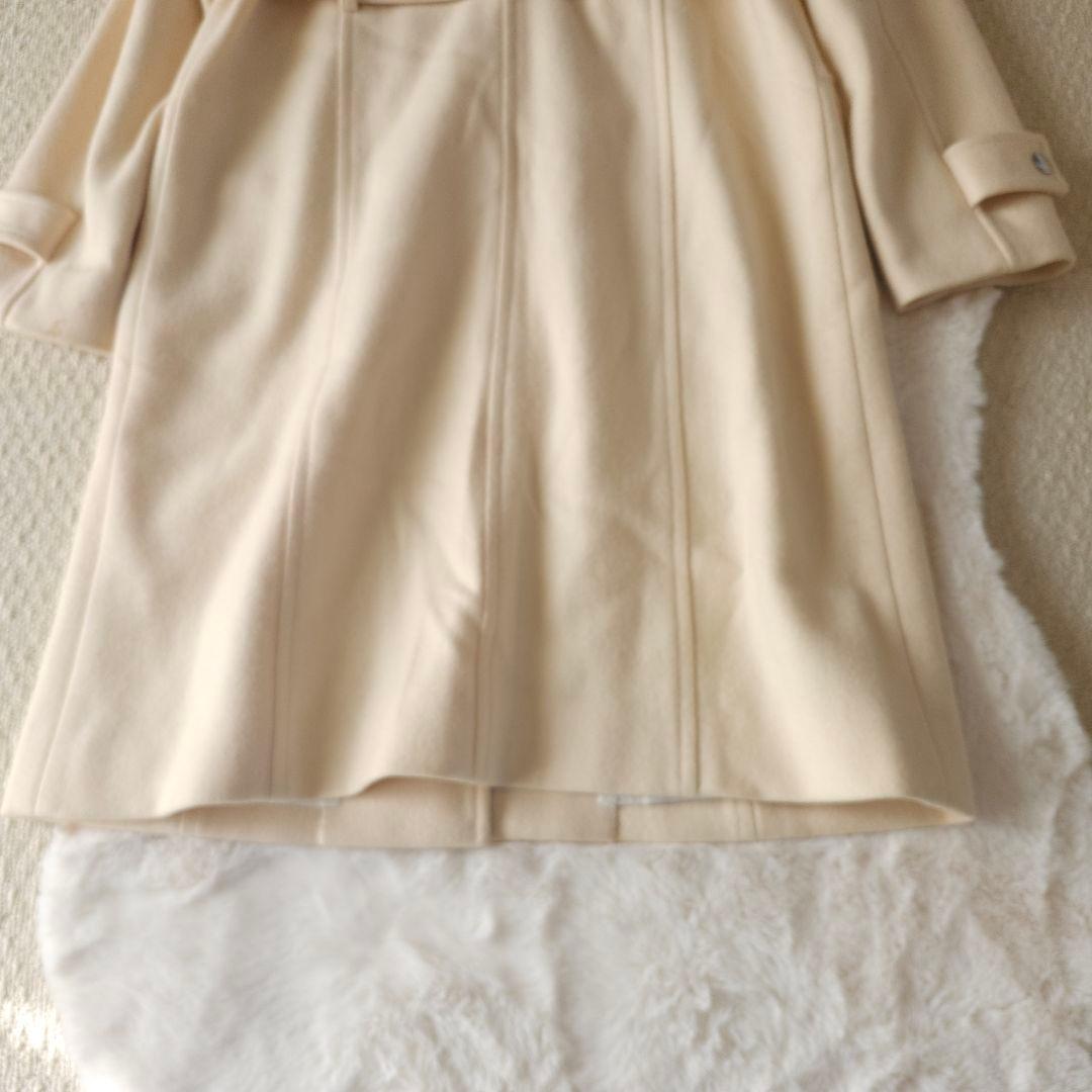 クレージュ ベルト付きウールコート オフホワイト 38サイズ