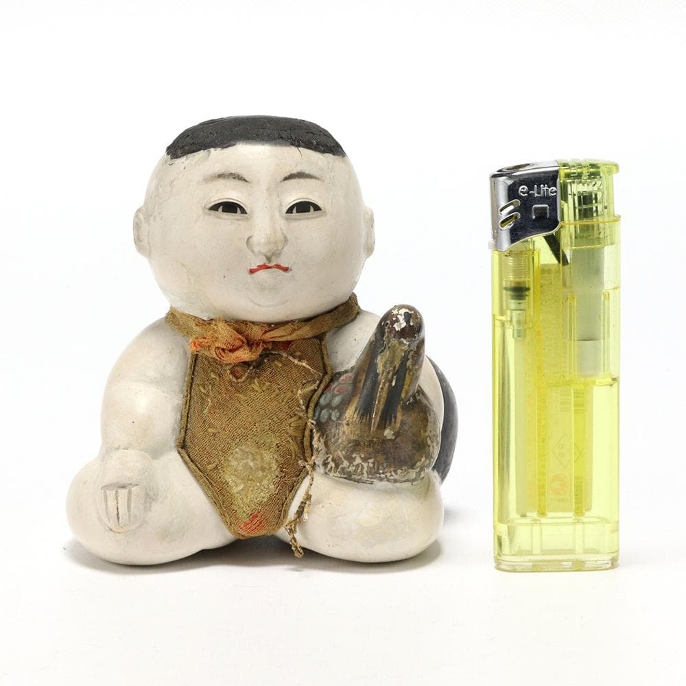 418B 江戸 御所人形 童子 人形 鶴 時代 高さ9㎝