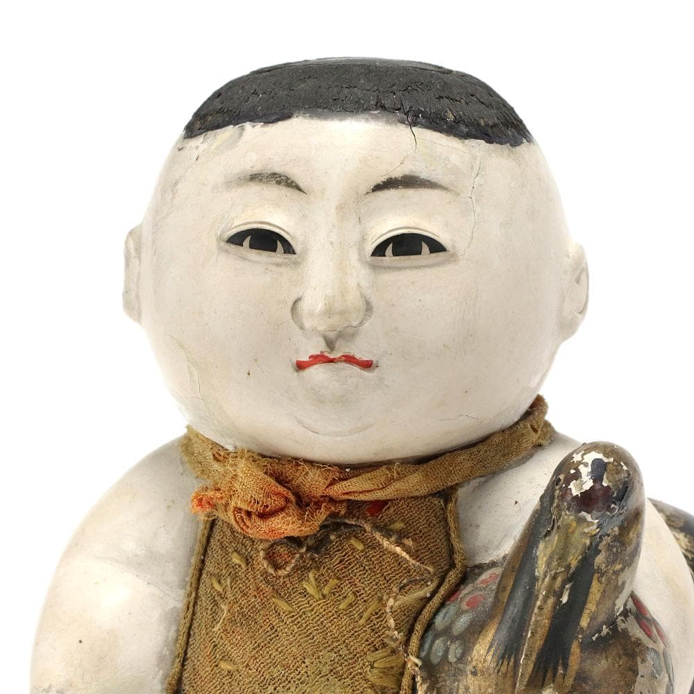 418B 江戸 御所人形 童子 人形 鶴 時代 高さ9㎝