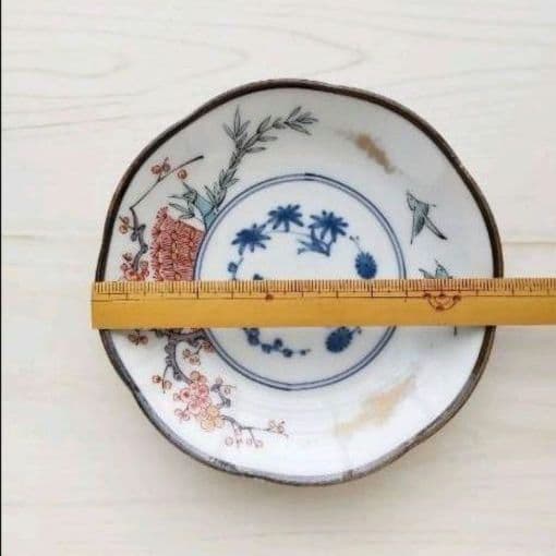 新品　染錦 古伊万里 12cm小皿 A
