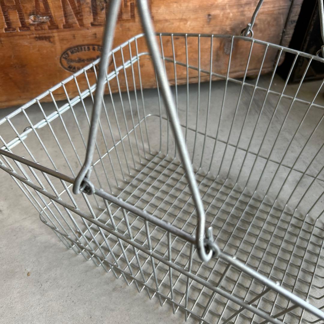 2点 インダストリアル アイアン ワイヤー バスケット シャビー ビンテージ