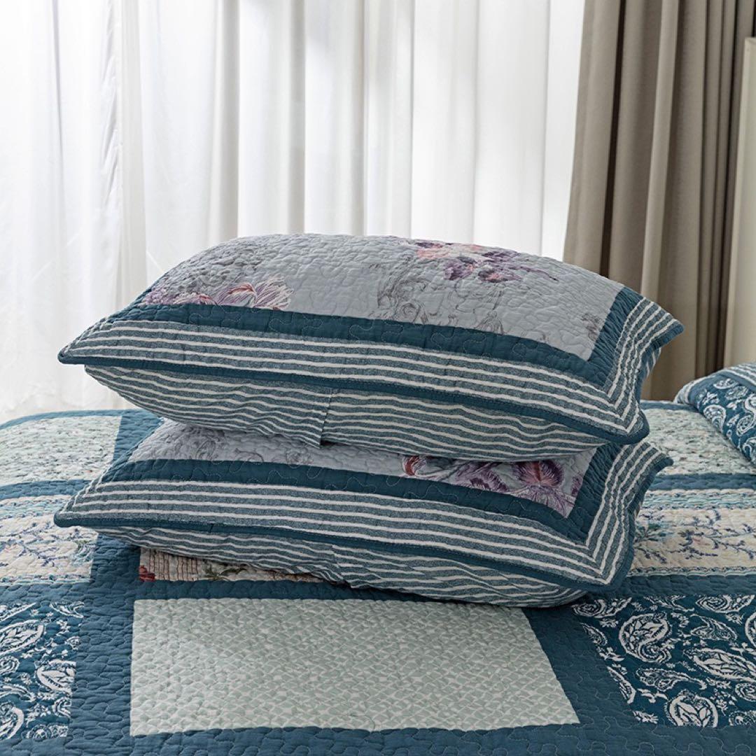 キルトベッドカバー3点セット綿マルチカバー キルティング 273