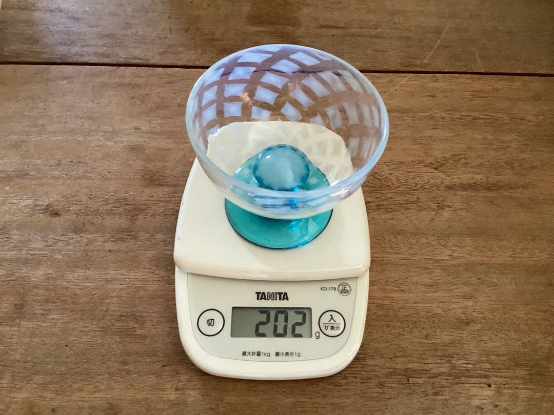 すみれ　コレクター　売り切り　処分品　碗型　氷コップ　格子紋　ブルー足