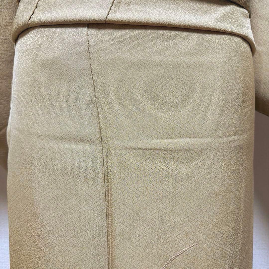 25 付け下げ訪問着フルセット 正絹 ベージュ 薄茶 総刺繍 相良刺繍 暈し染め
