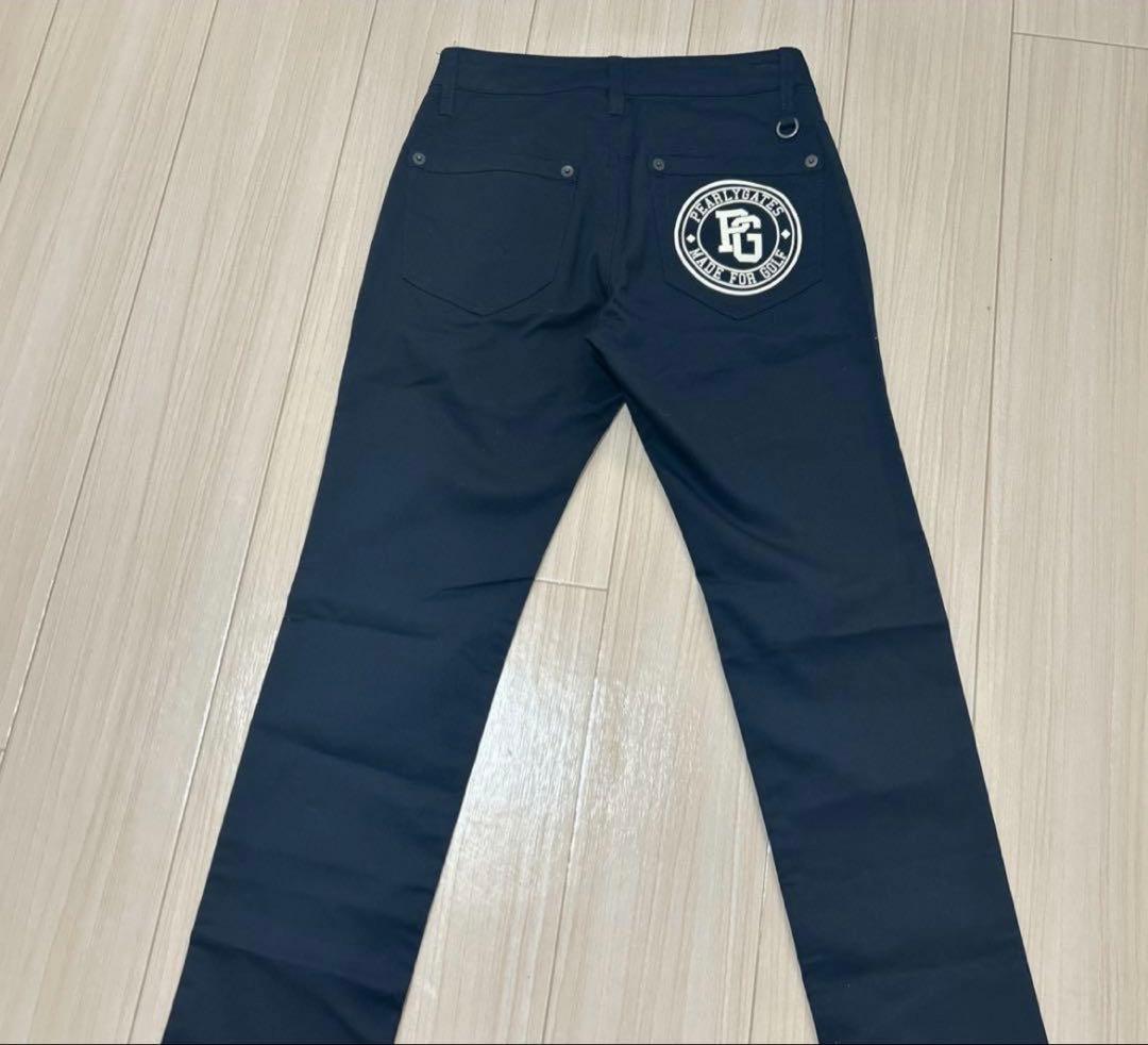 パーリーゲイツ レディース ゴルフパンツ 1 ネイビー 刺繡ロゴ 美品 M