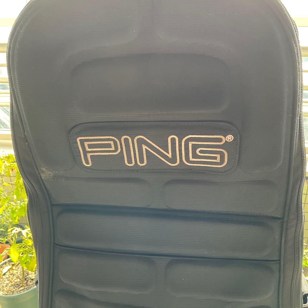 PING ゴルフ トラベルカバー ローラー付き キャスター付 折りたたみ可 黒