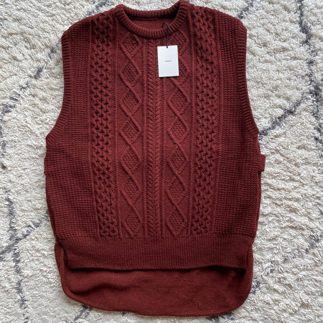 新品♡タグ付♡ stein OVERLAPED CABLE KNIT VEST