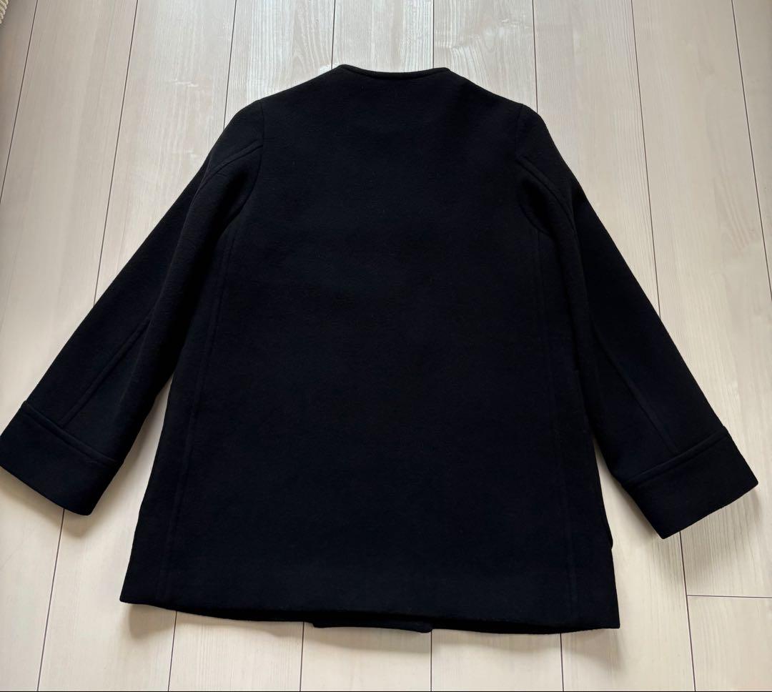 SLOBE IENA スイビダブルクロスノーカラーダブル前コート ブ