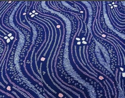 浴衣　有松鳴海絞り　伝統工芸品　流水花文　綿　逸品