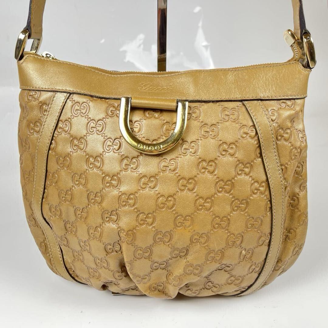 GUCCI グッチ ハンドバッグ レザー GG柄 アビー シマ　ゴールド金具