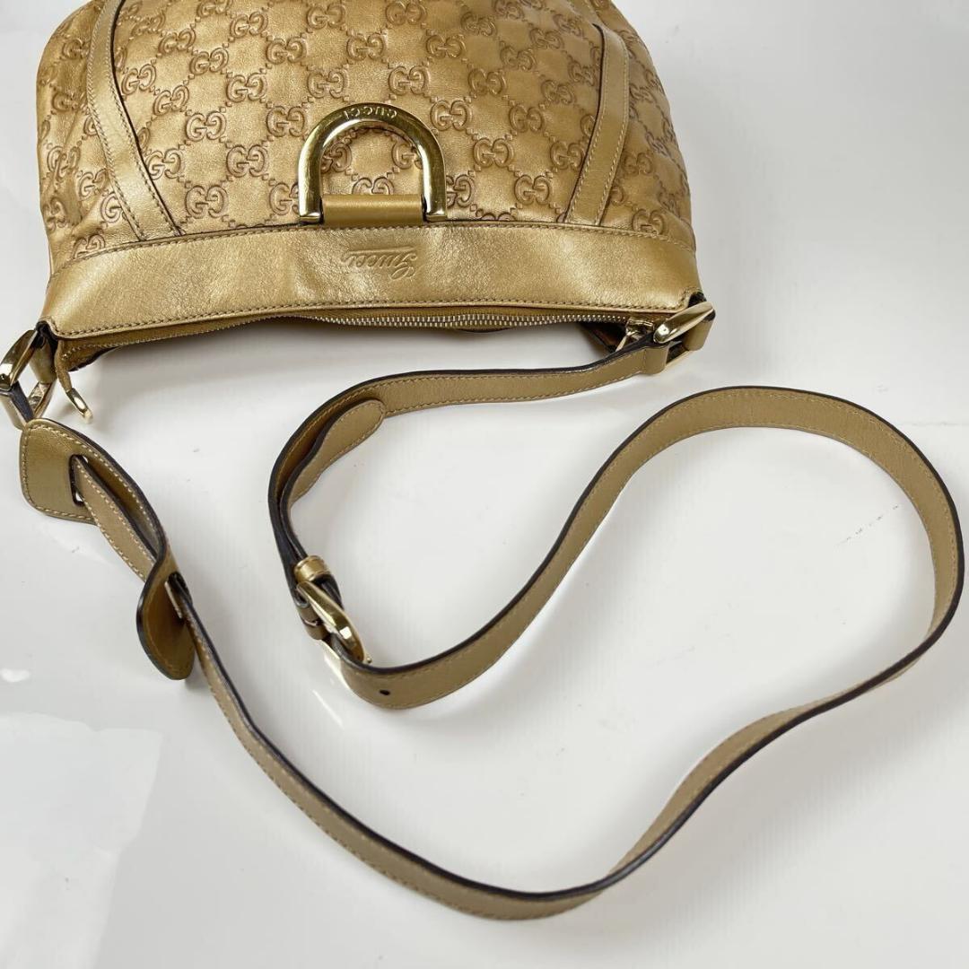GUCCI グッチ ハンドバッグ レザー GG柄 アビー シマ　ゴールド金具
