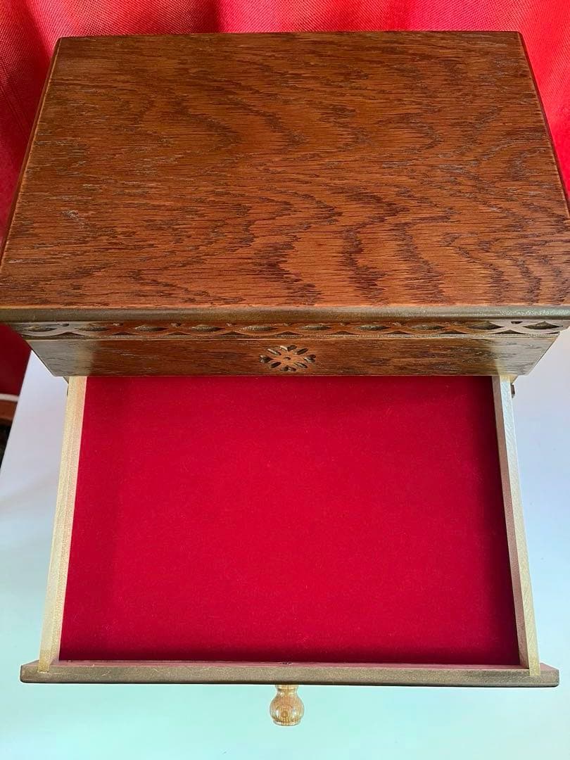 パリの雑貨屋　オーク材　ジュエリーボックス　4段　アクセサリーケース　モダン