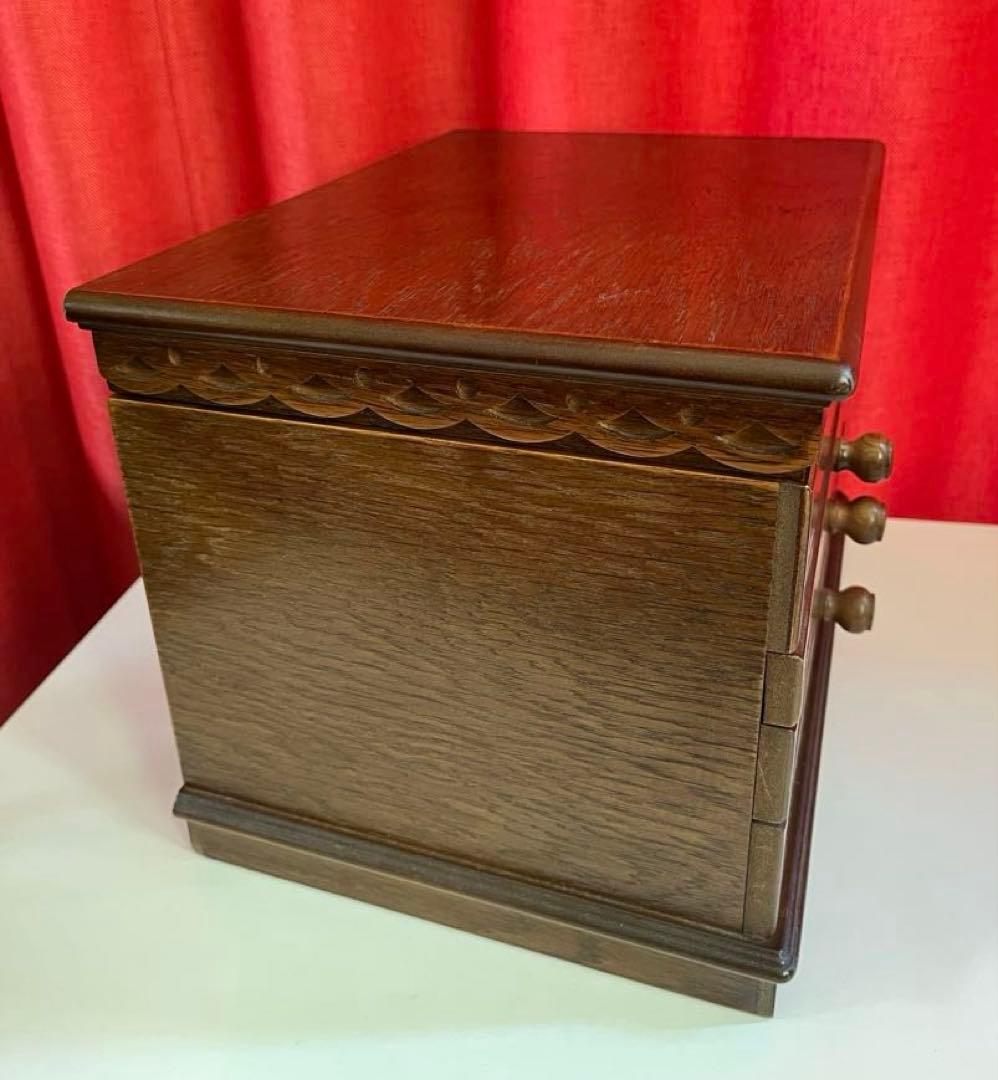 パリの雑貨屋　オーク材　ジュエリーボックス　4段　アクセサリーケース　モダン