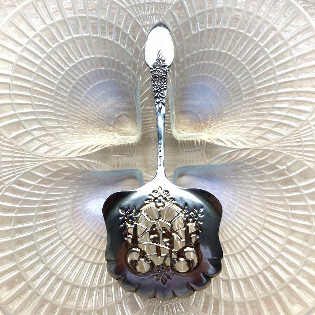 純銀　ナッツ　スプーン　透かし　Love bird