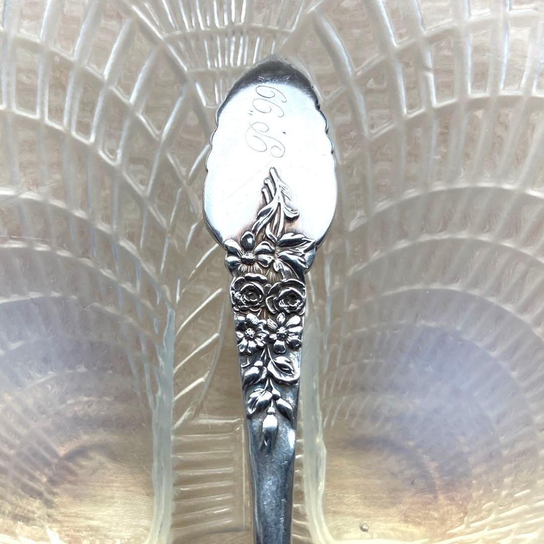 純銀　ナッツ　スプーン　透かし　Love bird