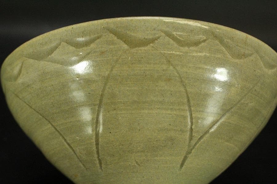 高麗 青磁 蓮弁紋 碗 茶道具(ZE556)