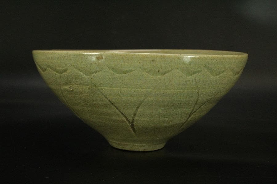 高麗 青磁 蓮弁紋 碗 茶道具(ZE556)