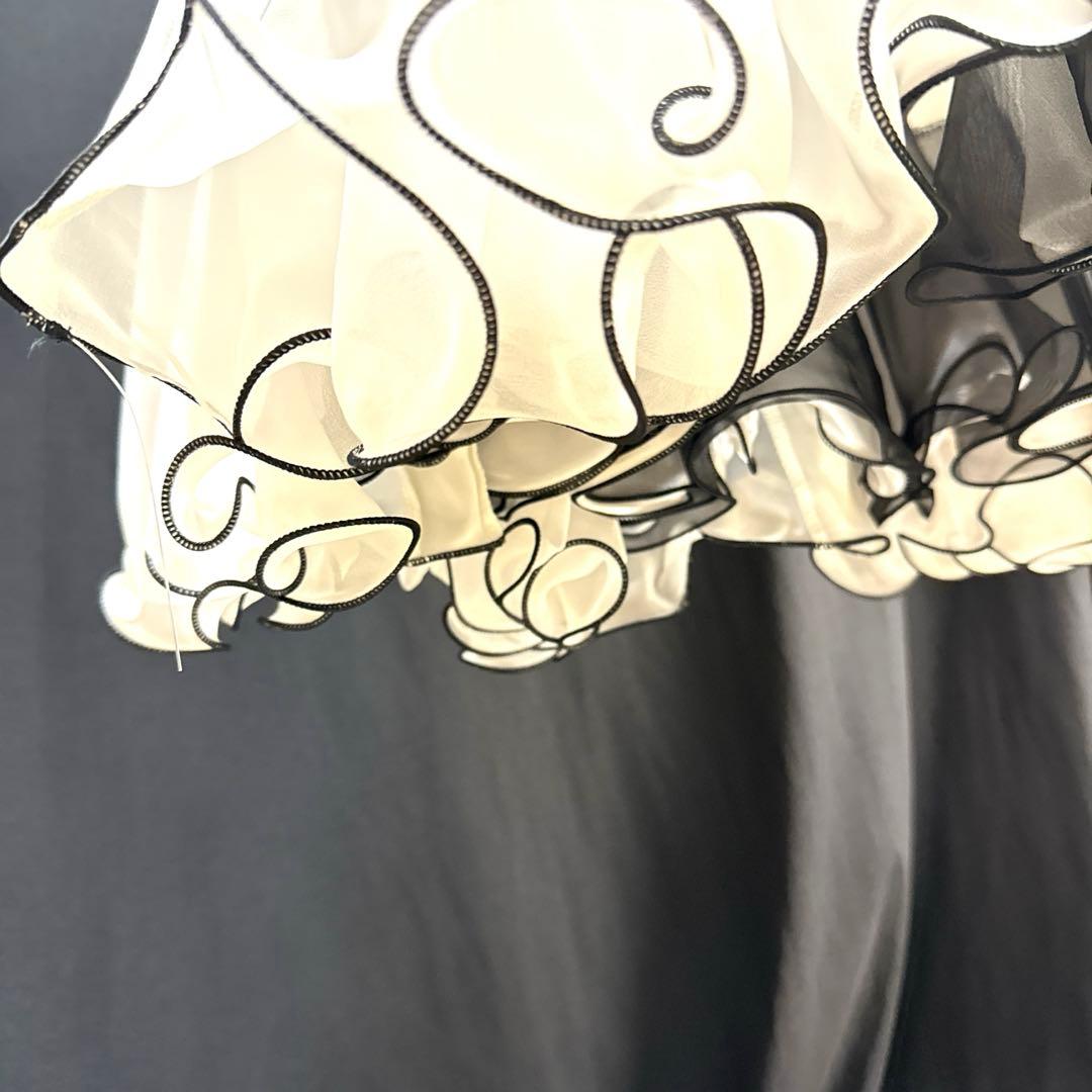 6235★L オフ白 サテン 花モチーフ スタンダードドレス 社交ダンス