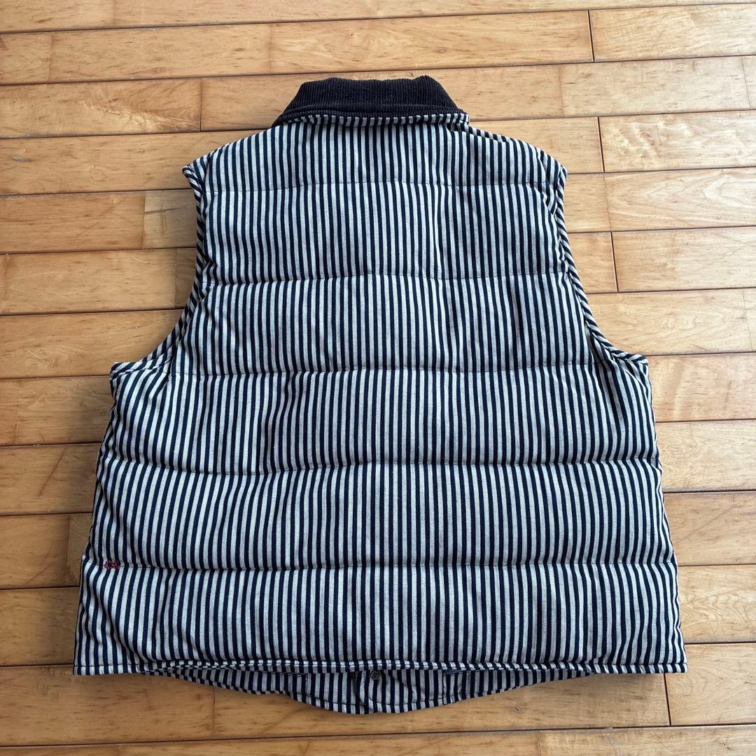 45rpm ストライプ ダウンベスト コーデュロイ襟