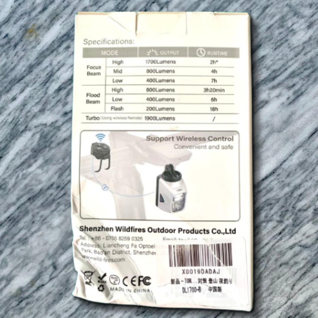 TOWILDライト GARMINマウント 1700ルーメン 4000mAh大容量