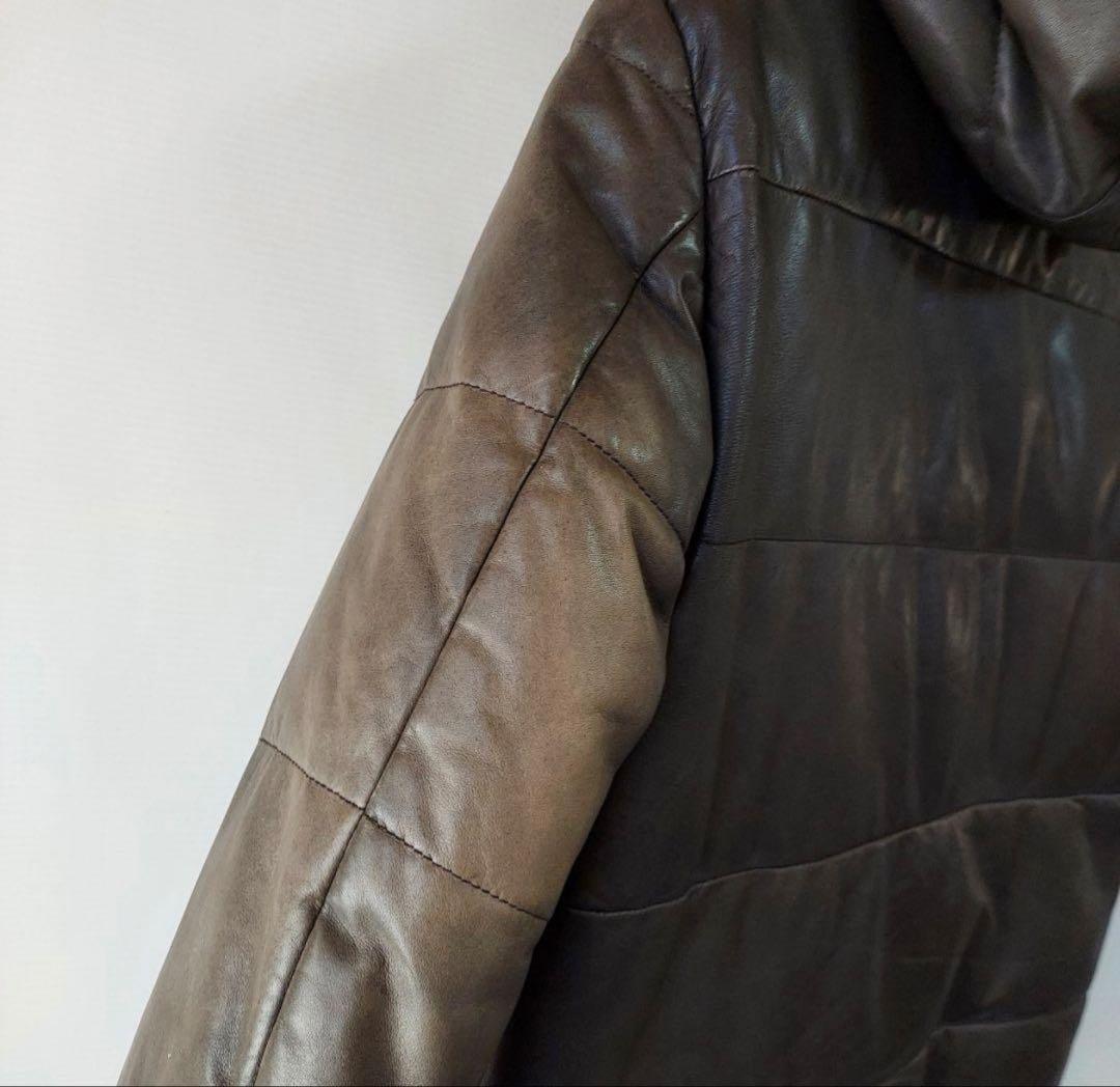 トゥモローランド リバーシブル レザー ダウンジャケット 羊革
