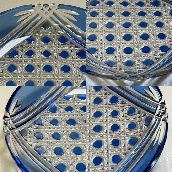 カガミクリスタル　祥瑞切子　銘々皿5枚セット