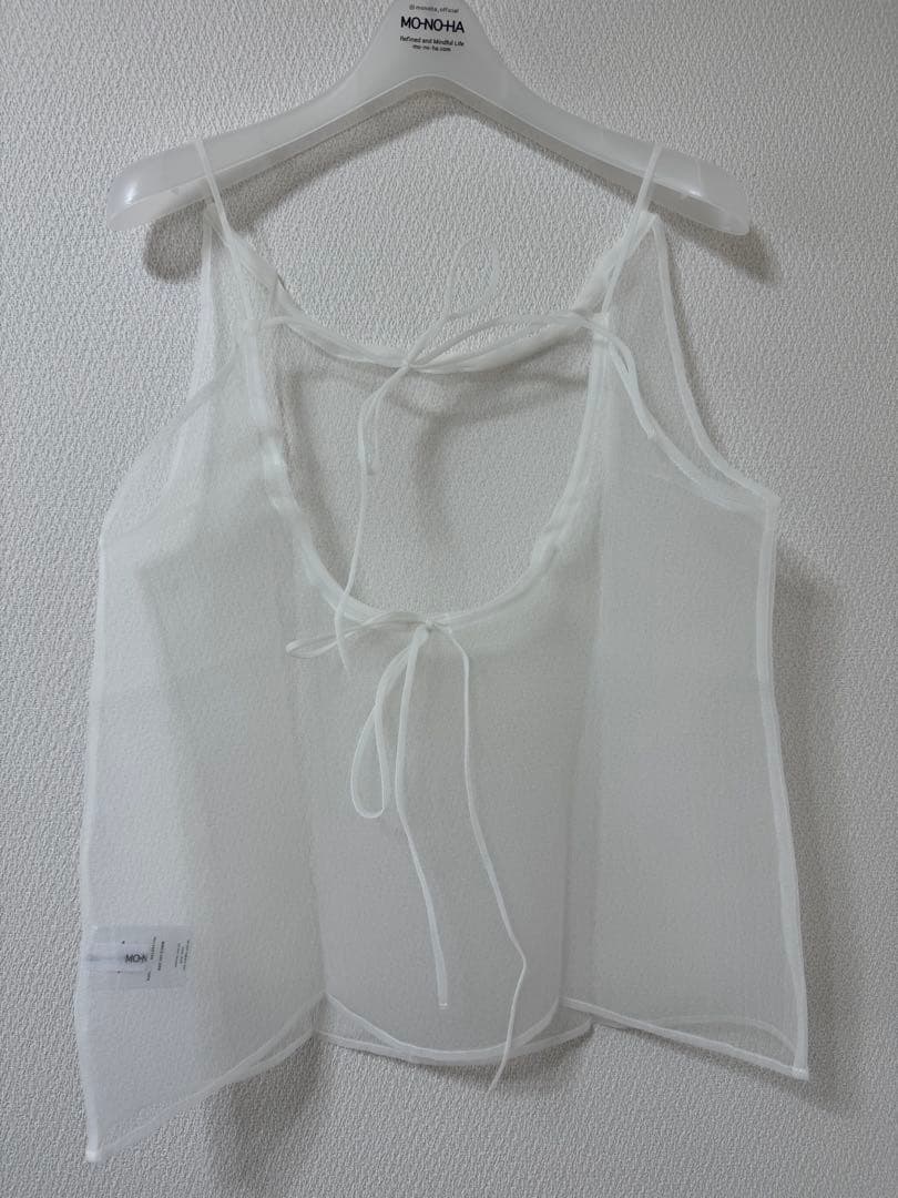 値下げ【新品未使用】MONOHA 24SS Organza sleeveless