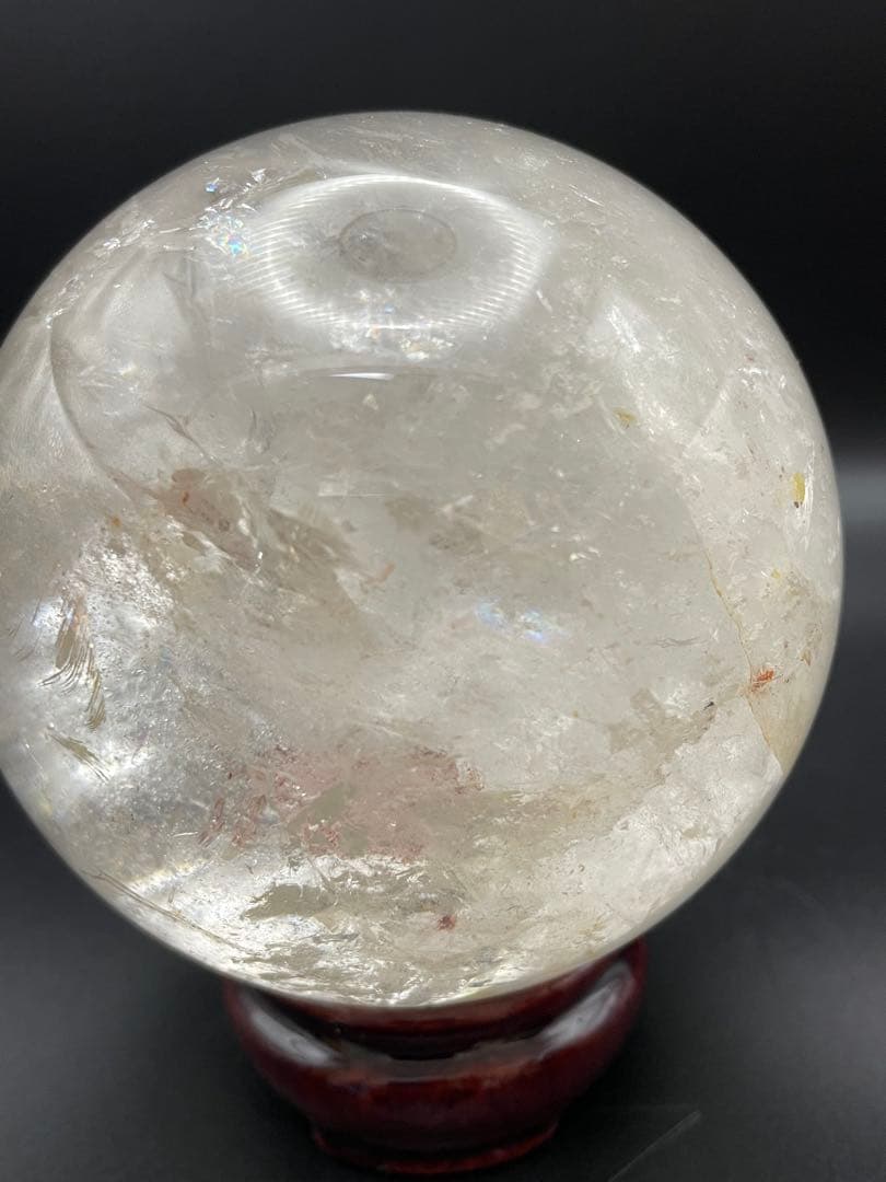 【ヒマラヤ水晶】天然石 丸玉 虹入り 約93.4mm 1165.5g セール中！