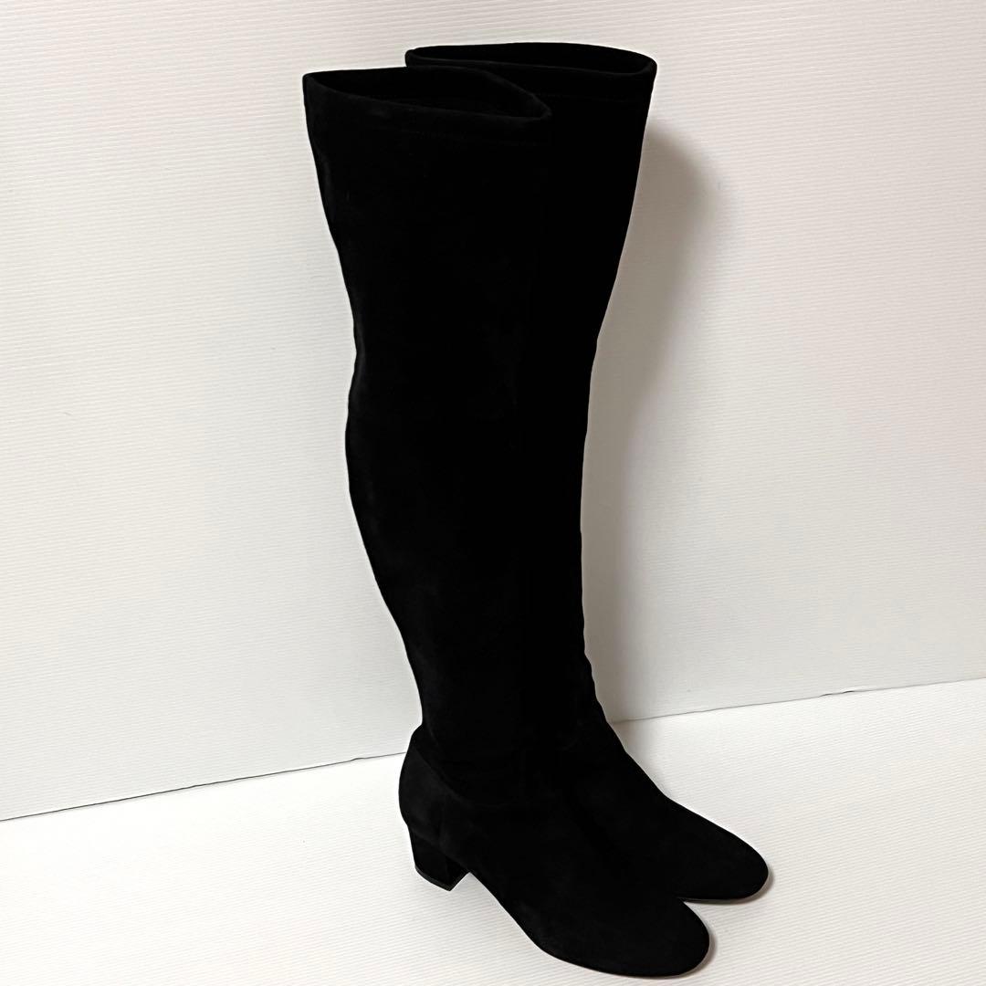 【美品】フォクシー FOXEY スエードロングブーツ ニーハイブーツ37