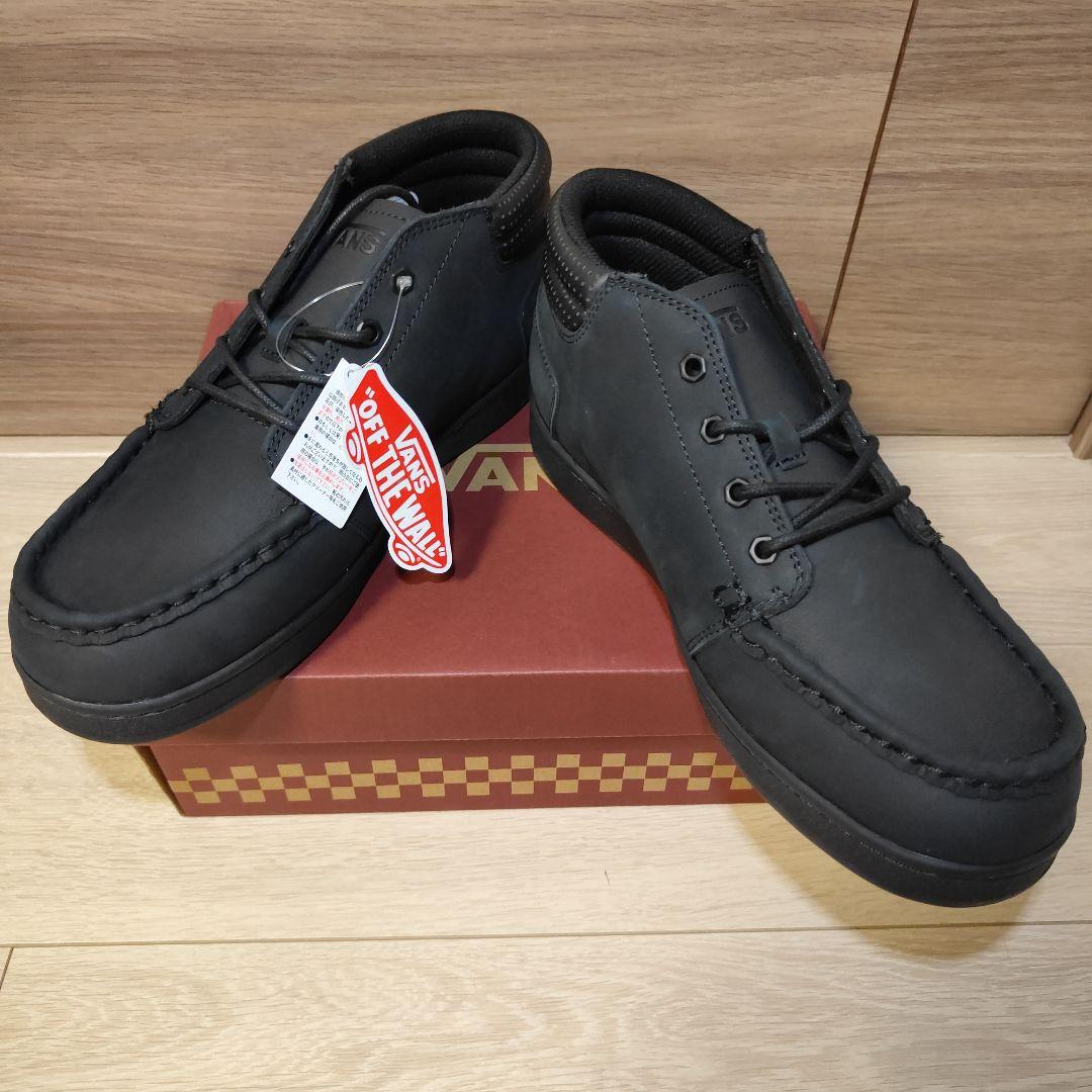 新品未使用27.0cm VANS 本革スニーカーブーツ モカシンMIDカット黒