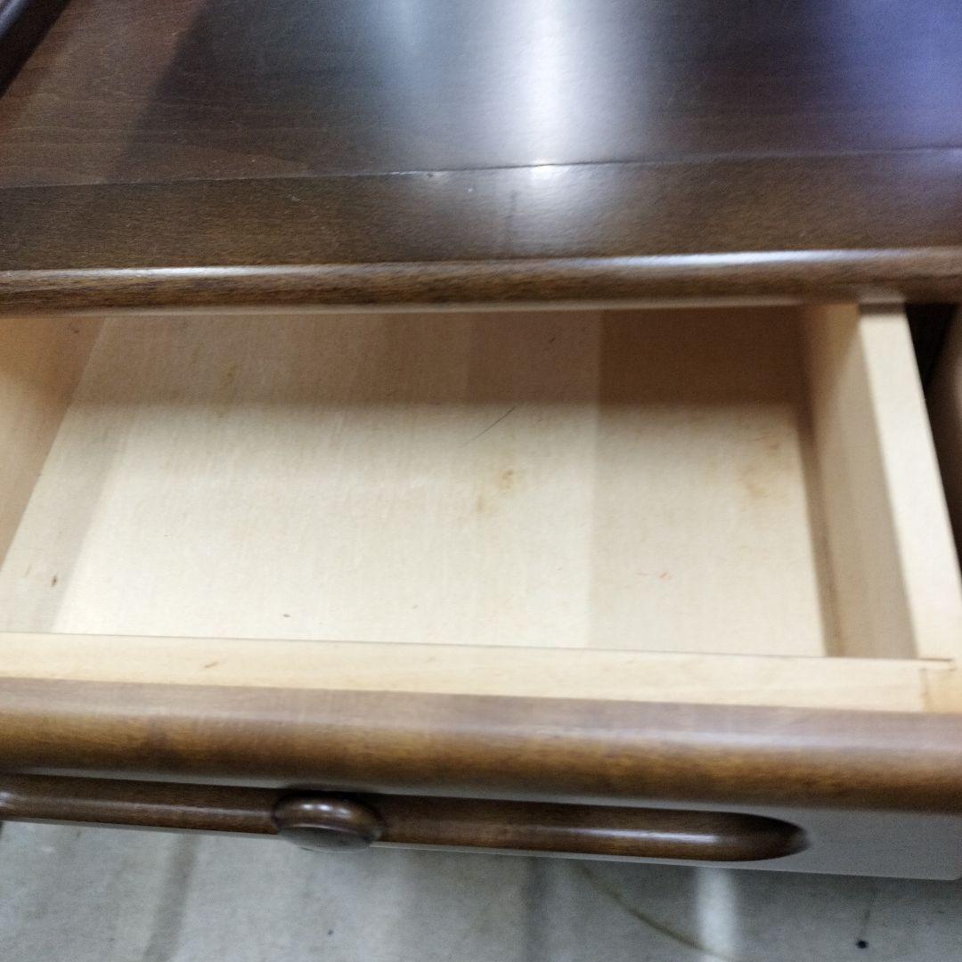 【カリモク】Karman ヴィンテージ木製電話台 引き出し付き