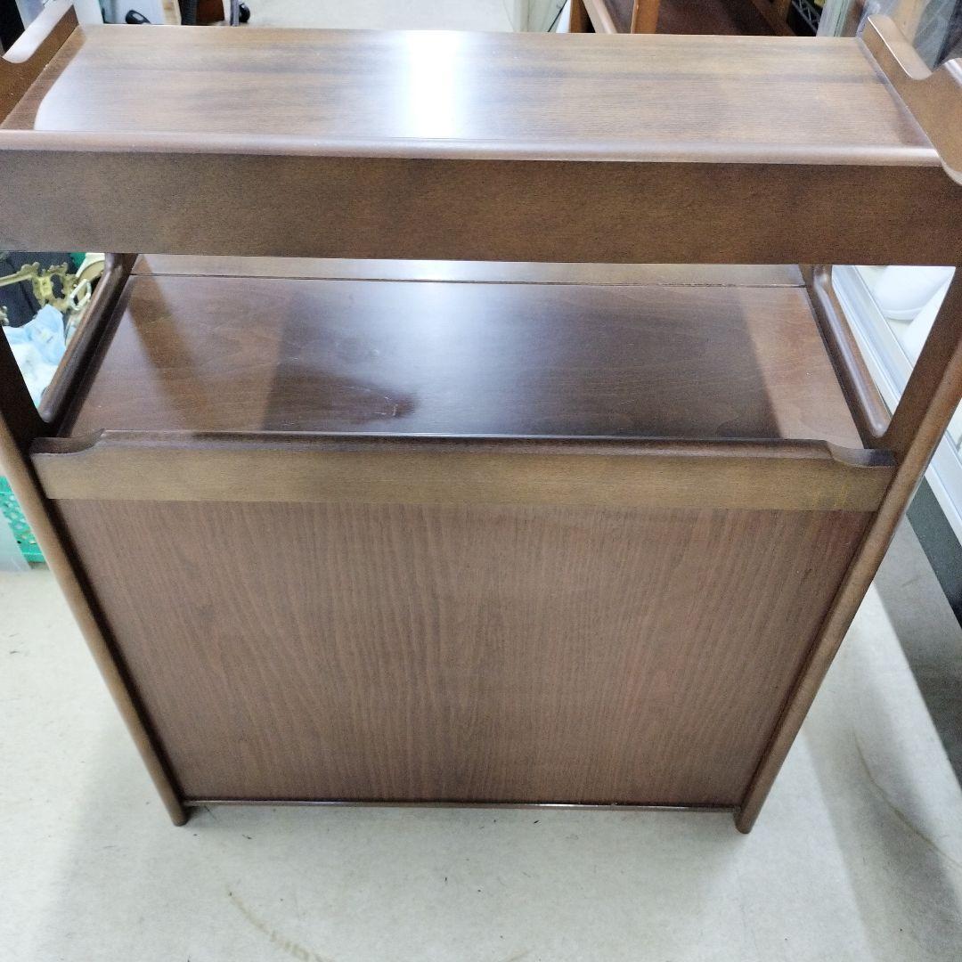 【カリモク】Karman ヴィンテージ木製電話台 引き出し付き