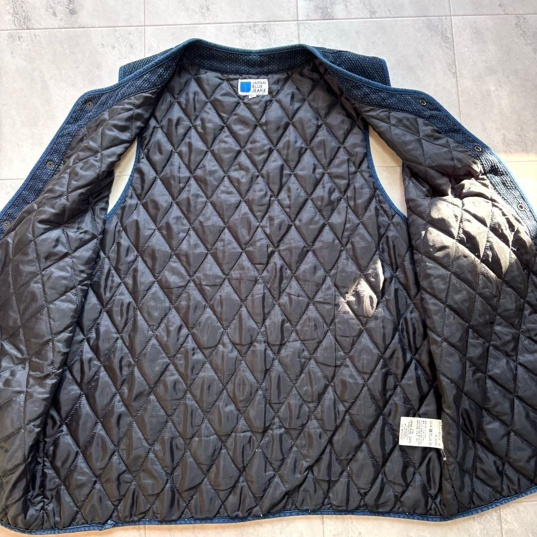 【超希少】ジャパンブルージーンズ 刺子パディングベスト XL 日本製 インディゴ