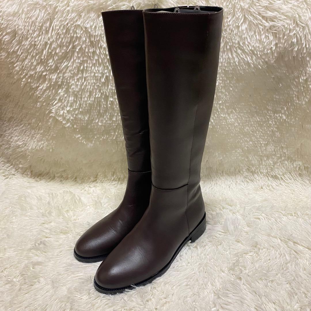 ✨REMME✨本革牛革サイドジップ レメ ブーツSLOBE IENA こげ茶箱付