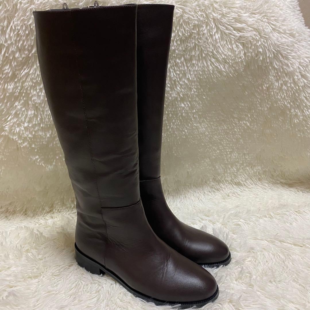 ✨REMME✨本革牛革サイドジップ レメ ブーツSLOBE IENA こげ茶箱付