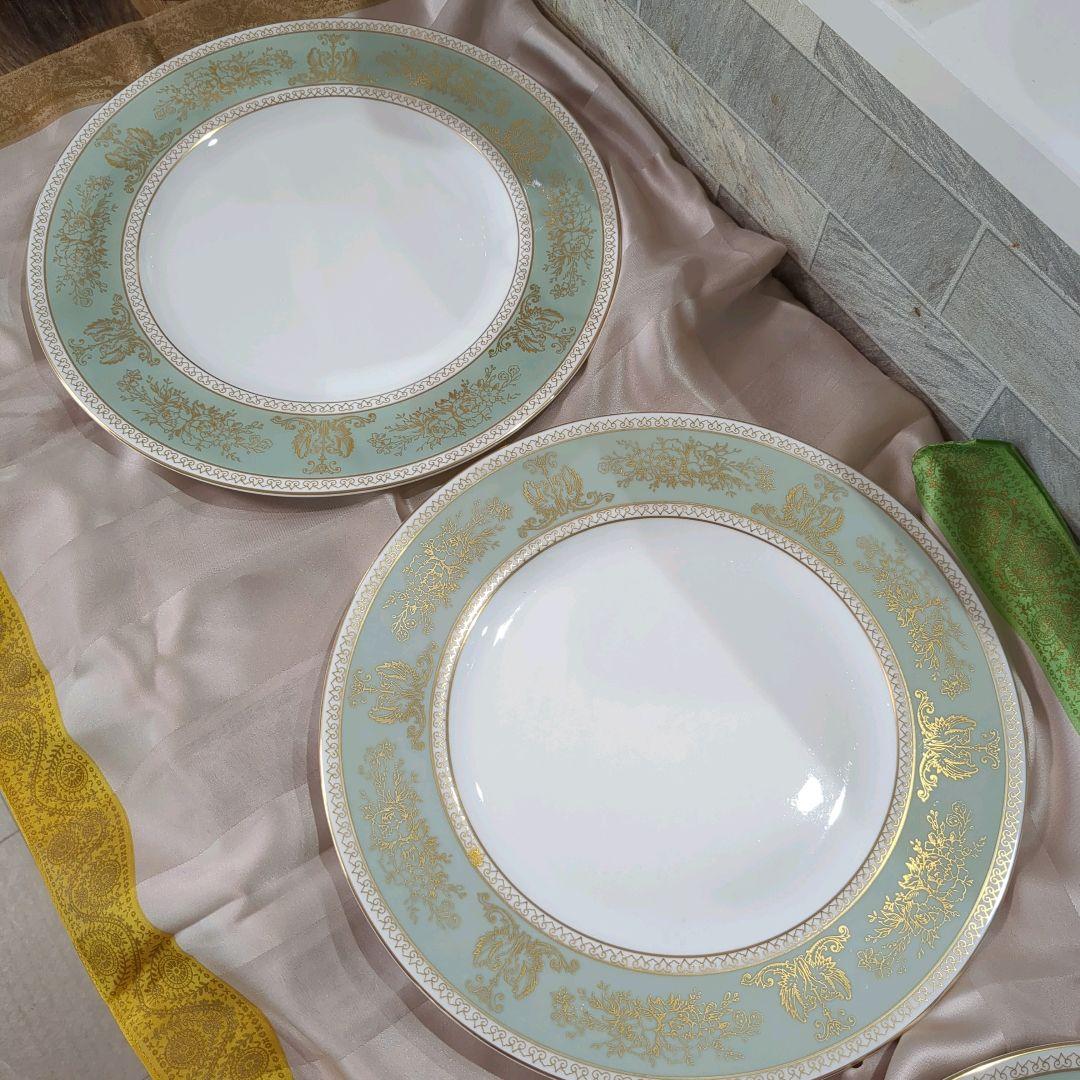 ウェッジウッド コロンビア　セージグリーン 27cmディナープレート　5枚セット
