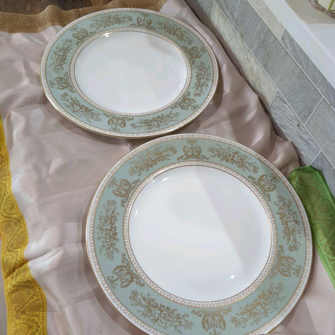 ウェッジウッド コロンビア　セージグリーン 27cmディナープレート　5枚セット