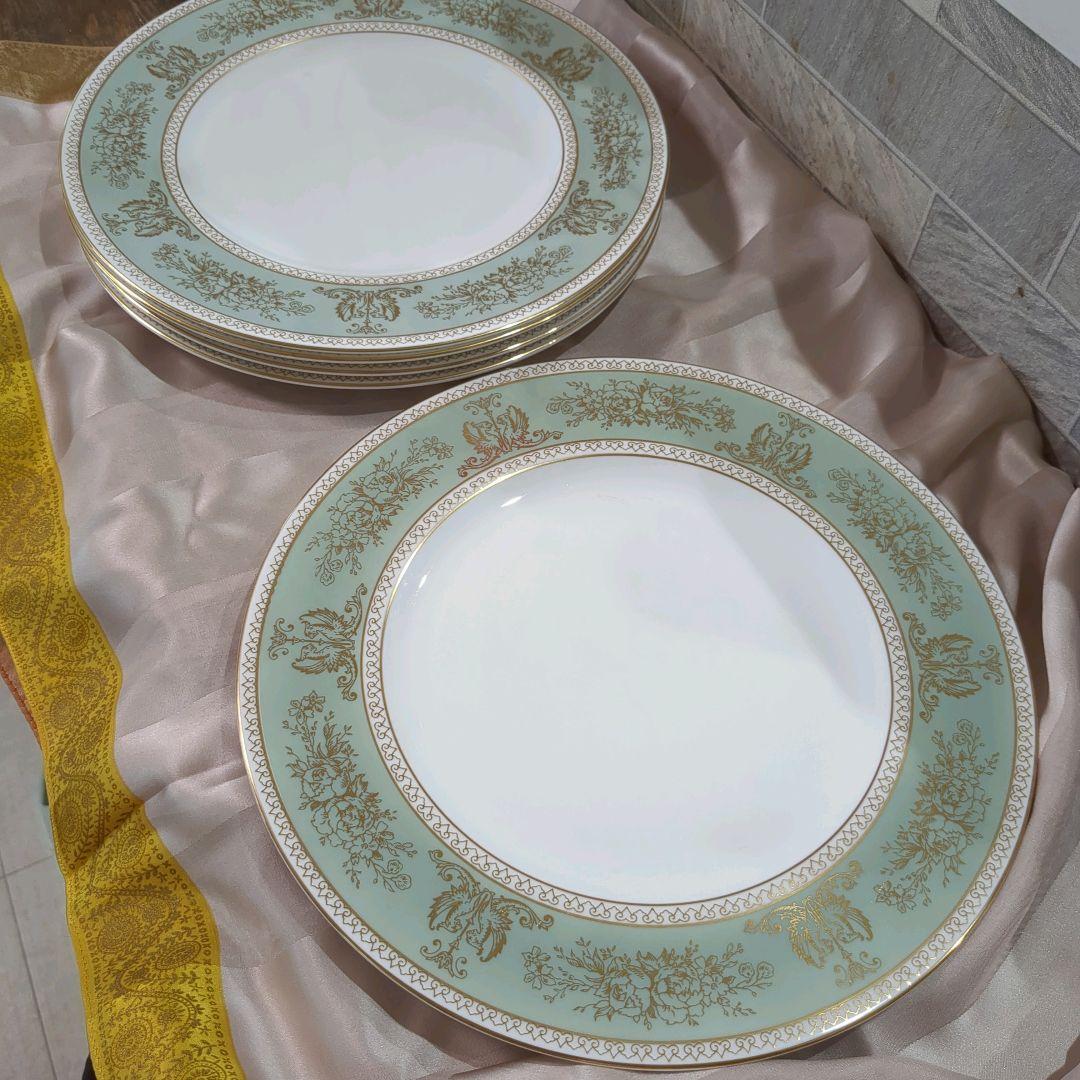 ウェッジウッド コロンビア　セージグリーン 27cmディナープレート　5枚セット