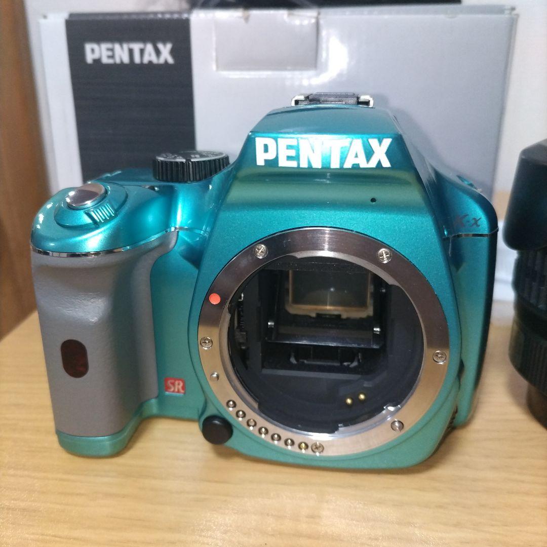 美品　PENTAX K-x レンズキット　ライトグリーン　希少カラー　単三電池