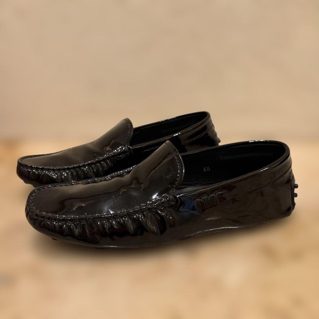 TODS ドライビングシューズ　黒エナメル　サイズ6 1/2 25㎝