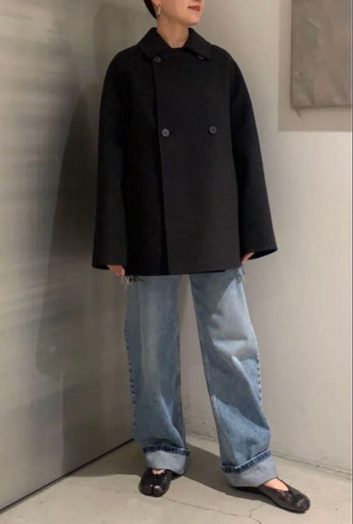 美品　Edition ダブルブレストウールコート36