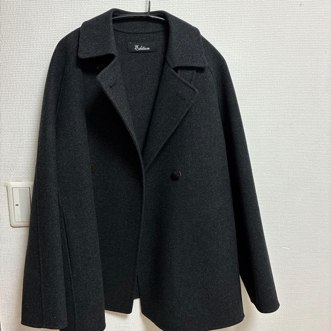 美品　Edition ダブルブレストウールコート36