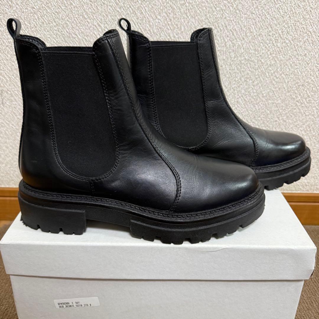 美品✨️ ENESS レザー ブラック サイドゴアブーツ チェルシーブーツ 38