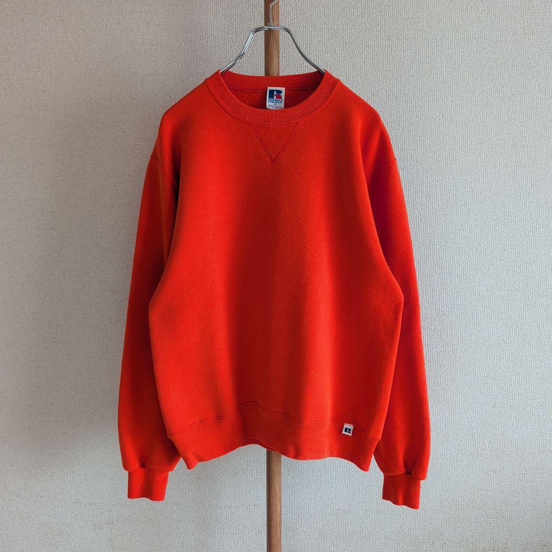 90s USA製 RUSSELL ATHLETIC 無地 スウェット オレンジ